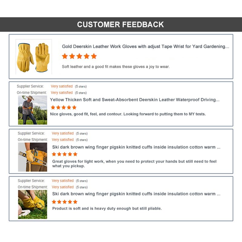 Motorcycle Gloves Supplier - Snow Yellow Elk Deerskin Leather