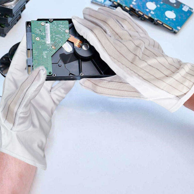 ESD Gloves Factory - Anti Static White Fabric Industrial
