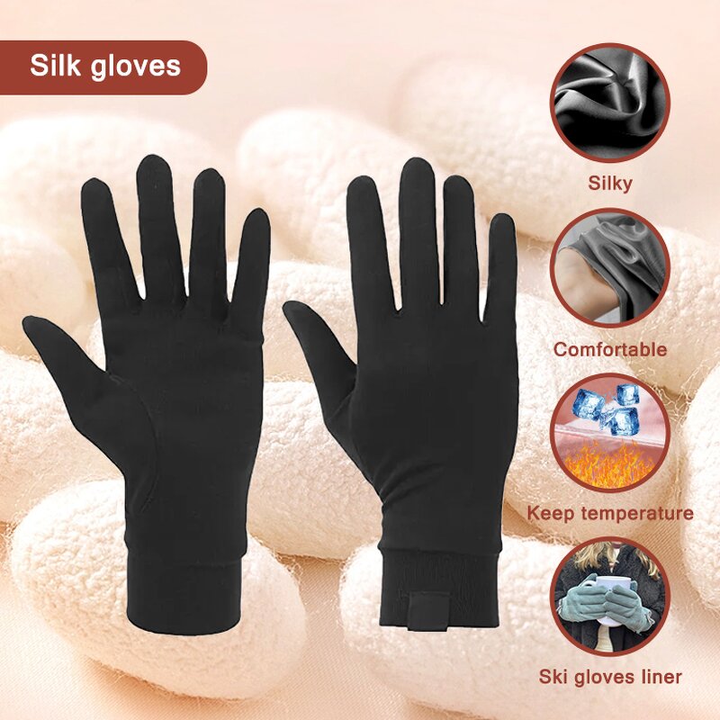 Silk Glove Liners Manufacturer - Thermal Lightweight Mulberry Pure