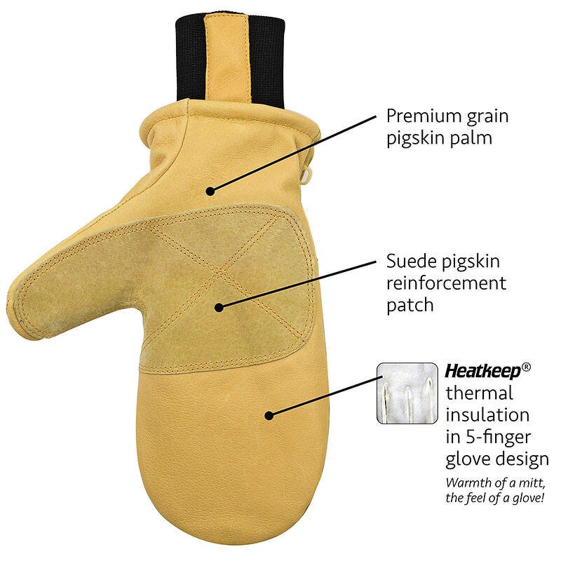 Ski Gloves Supplier - Windproof Pigskin Leather Waterproof Mittens