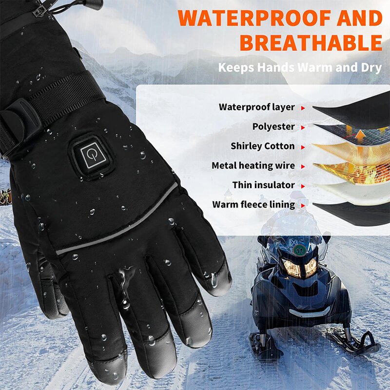 Heated Gloves Supplier - Touch Screen Lithium Battery Snowboard