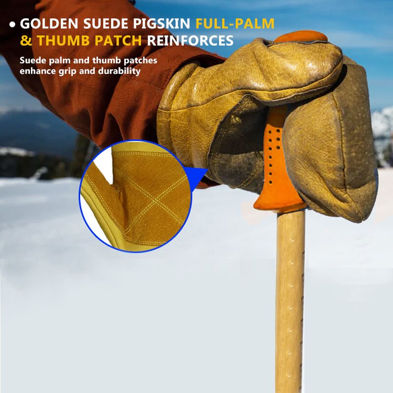 Winter Gloves Manufacturer - Custom Pig Skin Snowboard Ski Gloves