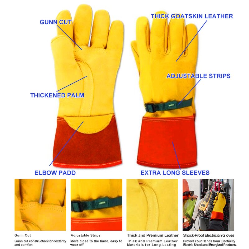 Lineman Gloves Manufacturer - Class 0 Goatskin Leather Protective