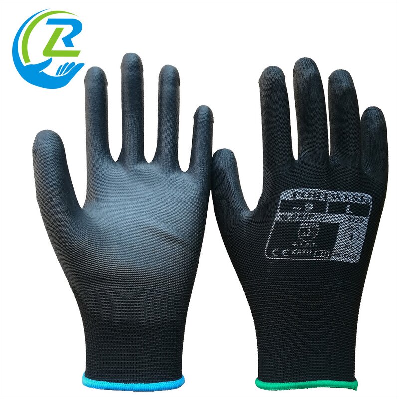 PU Gloves Manufacturer - Black Pu Safety Palm Coated Work