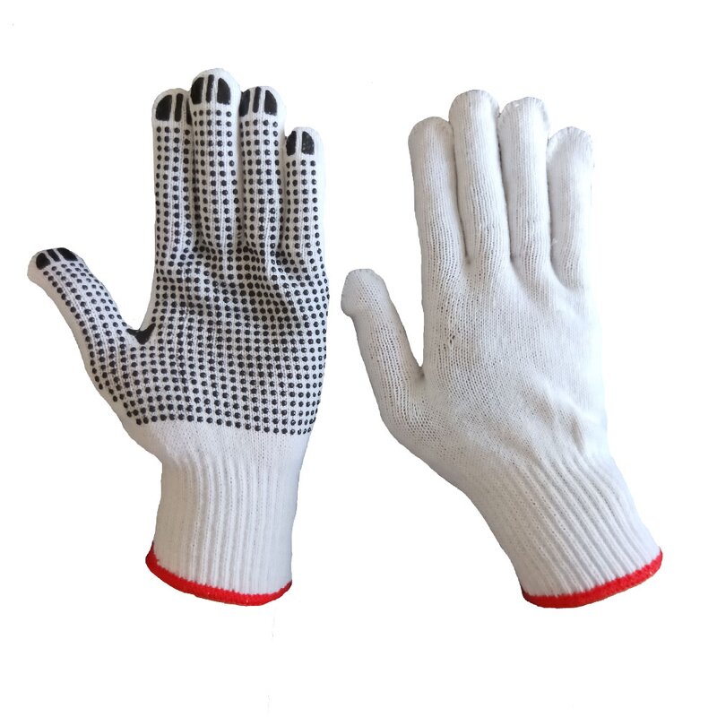 Work Safety Gloves Supplier - 7 10 Gauze Cotton Knitted PVC Dot