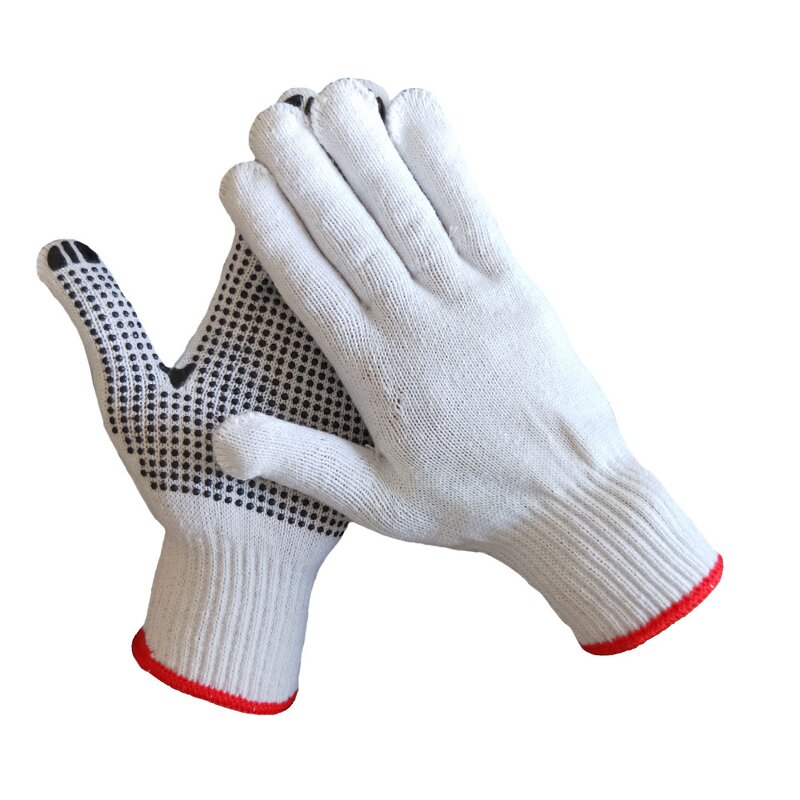 Work Safety Gloves Supplier - 7 10 Gauze Cotton Knitted PVC Dot