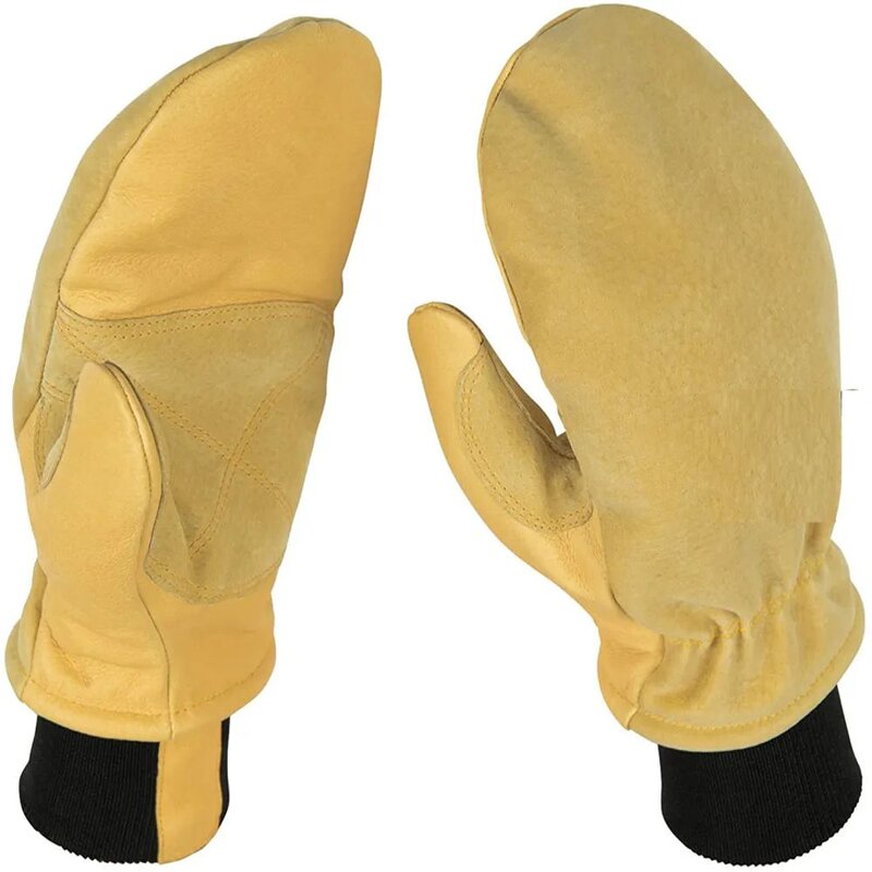 Ski Gloves Supplier - Windproof Pigskin Leather Waterproof Mittens