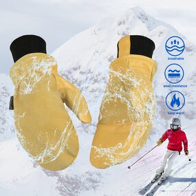 Ski Mittens Factory - Winter Waterproof Pigskin Leather Race