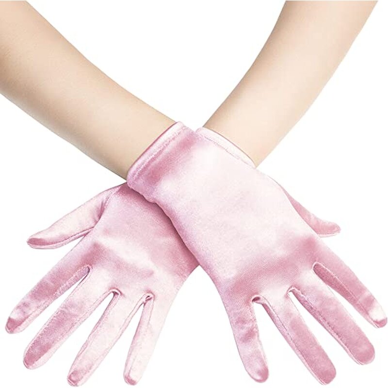Satin Gloves Factory - Women Lady Short Wrist Elegant Opera