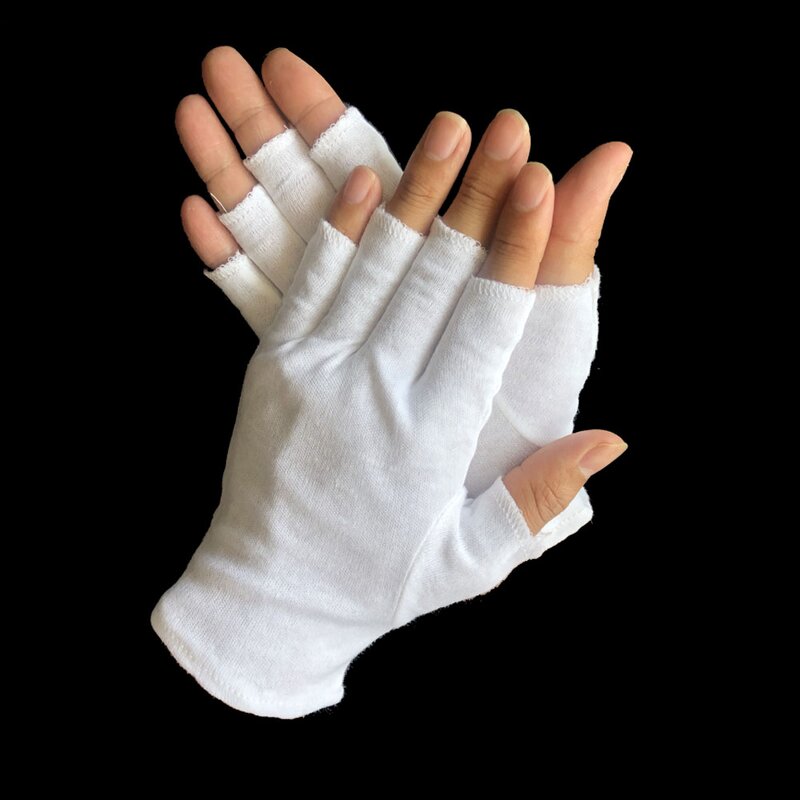 Cotton Gloves Factory - Half Finger Plain Back Custom Color