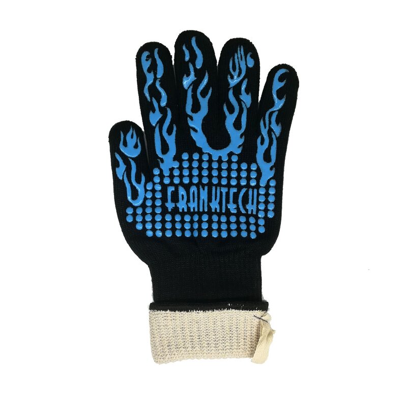 Fireproof Gloves Factory - Blue Silicone Aramid Heat Resistant