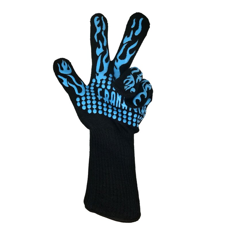 Fireproof Gloves Factory - Blue Silicone Aramid Heat Resistant