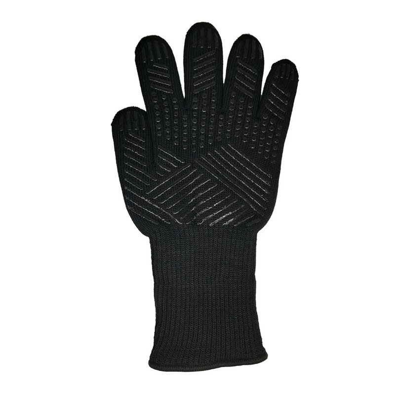 Heat Resistant Gloves Supplier - Black Aramid 800 Degree BBQ