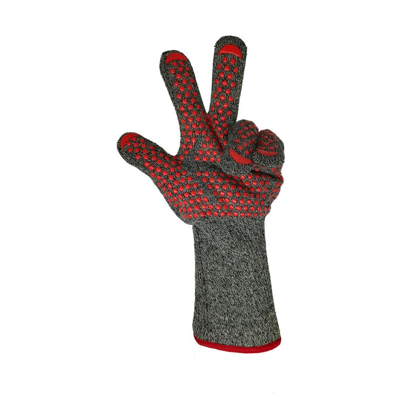 Barbecue Gloves Factory - Outdoor Red Silicone Heat Resistant