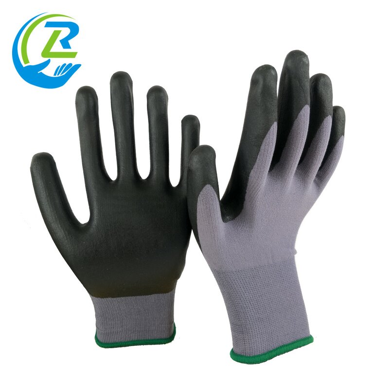 Cut Resistant Gloves Factory - Black Polyester Coated Nitrile Sandy