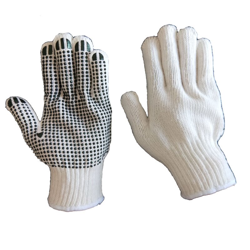 Work Safety Gloves Supplier - 7 10 Gauze Cotton Knitted PVC Dot