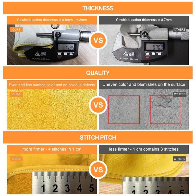 Leather Work Gloves Manufacturer - Custom Cowhide Outdoor Hiking