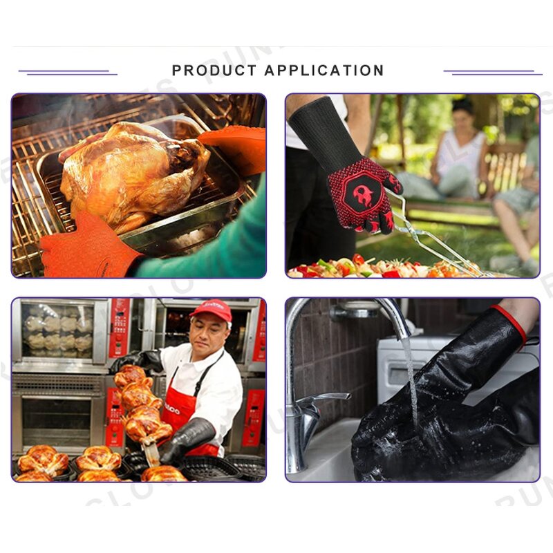 BBQ Gloves Manufacturer - Professional Aramid Silicone Insulated
