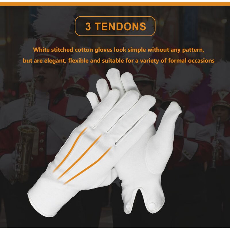 Cotton Gloves Manufacturer - Nylon Three Tendons Parade Uniform