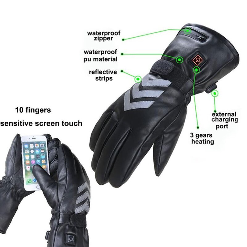 Heated Gloves Manufacturer - Leather Waterproof USB Rechargeable