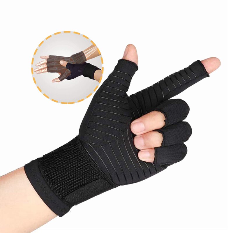 Arthritis Gloves Factory - Cotton Spandex Half Finger Anti Slip