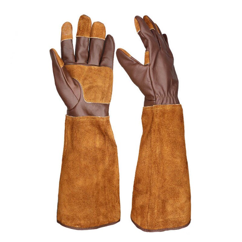 Gardening Gloves Manufacturer - Puncture Proof Leather Long Cuff