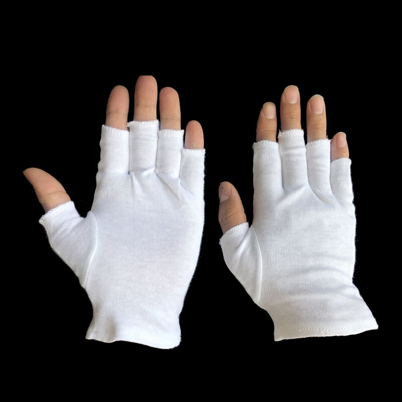 Cotton Gloves Factory - Half Finger Plain Back Custom Color