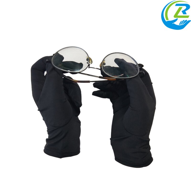 Jewelry Gloves Supplier - Black Microfiber Custom Logo Exam