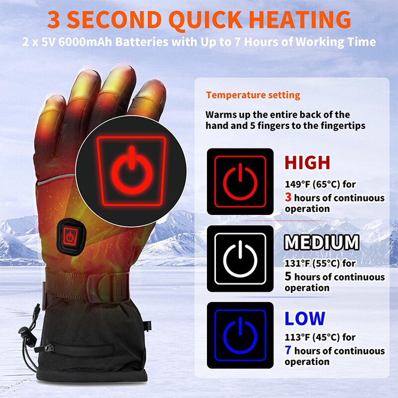 Heated Gloves Supplier - Touch Screen Lithium Battery Snowboard