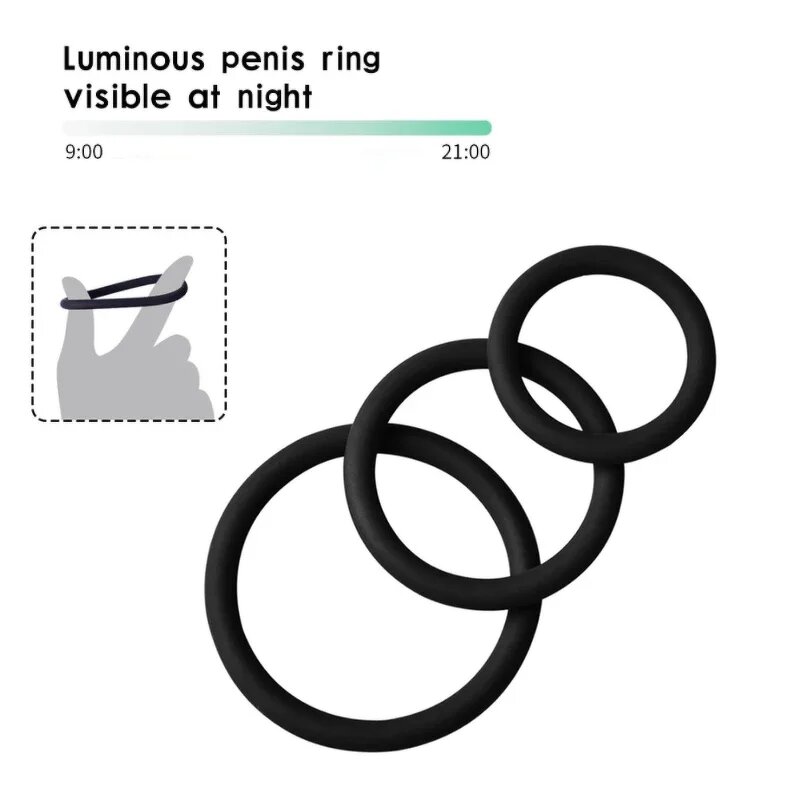 Factory Price Popular Pack of 3 Silicon Penis Rings Delay Ejaculation Sex Toy for Men