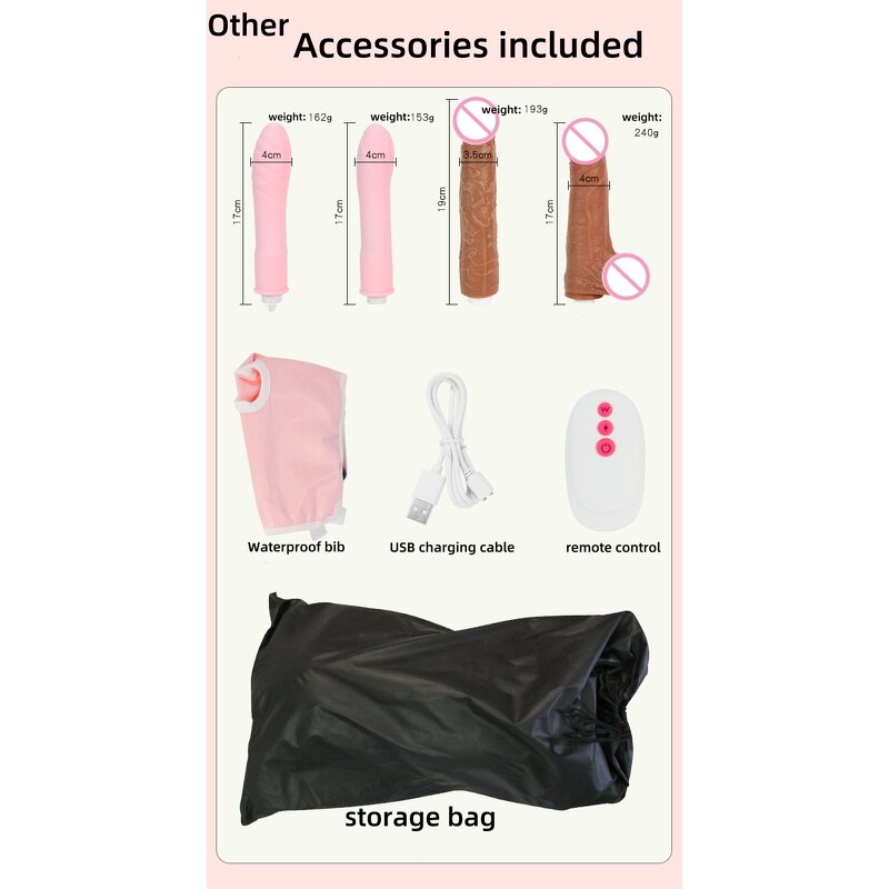 Sex Machine White Doll Bear Toys with Thrusting Invisible Telescopic Swing  Dildo Masturbation Sex Machine Female Sex Play