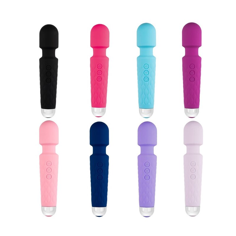 8 Speed 20 Frequency Hot Sale Silicone Wand Massager Waterproof Magic Personal Massager USB Rechargeable Vibrator