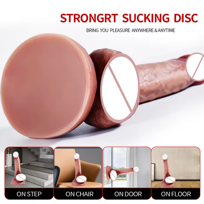7.6inch Realistic Huge Silicone Long Dildo -Strong Suction Cup Thick Penis Lifelike Dildo G-spot and Anal Stimulation for Play