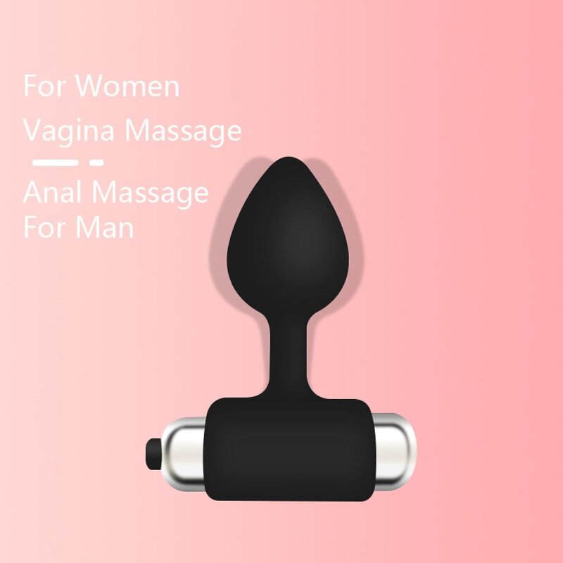 Black Silicone Electric Buttplug Anal Spread Rod Rear Anal Dildo Vibrator Plug Adult Sex Toys for Anal Masturbation