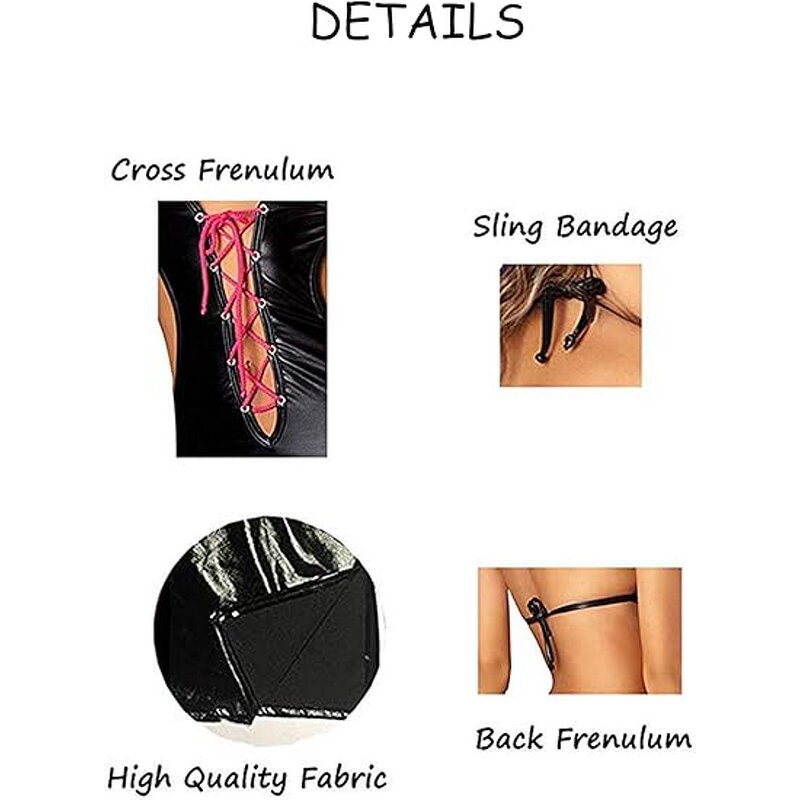 Leather Bodysuits Lingerie Bustier Corset Dress Adjustable Sexy Women's Backless Dresses Clubwear