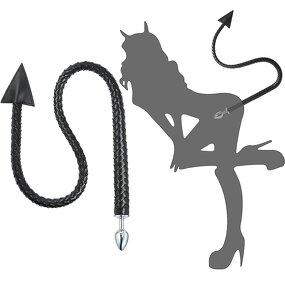 Metal Butt Plug with Devil Tail Cosplay Anal Tail Sex Toys SM Masturbation Anal Plug for Women Men Couples Lover Sex Love Games