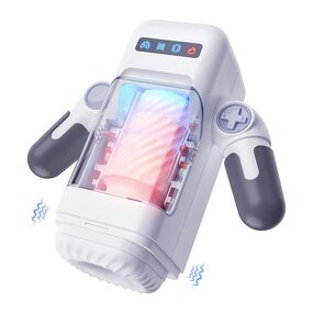 Heating Robot Masturbation Game Cup for Men Automatic Thrusting Vibrator Real Vagina Sex Toy Male Masturbators With Phone Holder