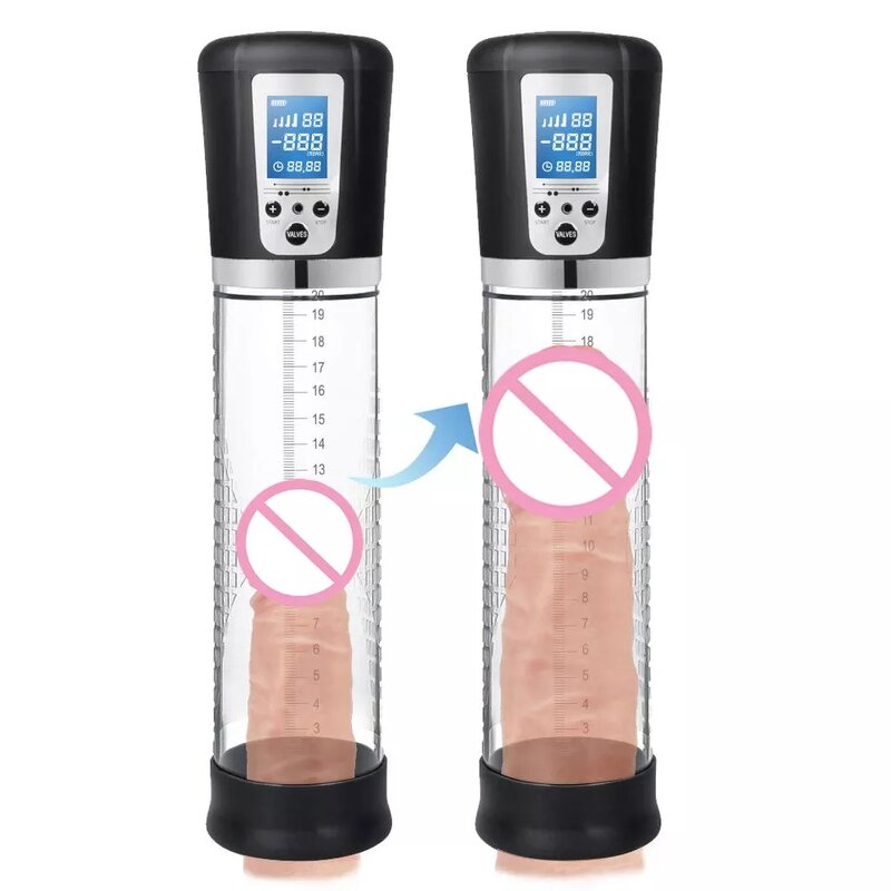 Rechargeable Electric Penis Vacuum Pump with 4 Suction Masturbation Cup High-Vacuum Penis Enlargement Extend Air Pressure Device