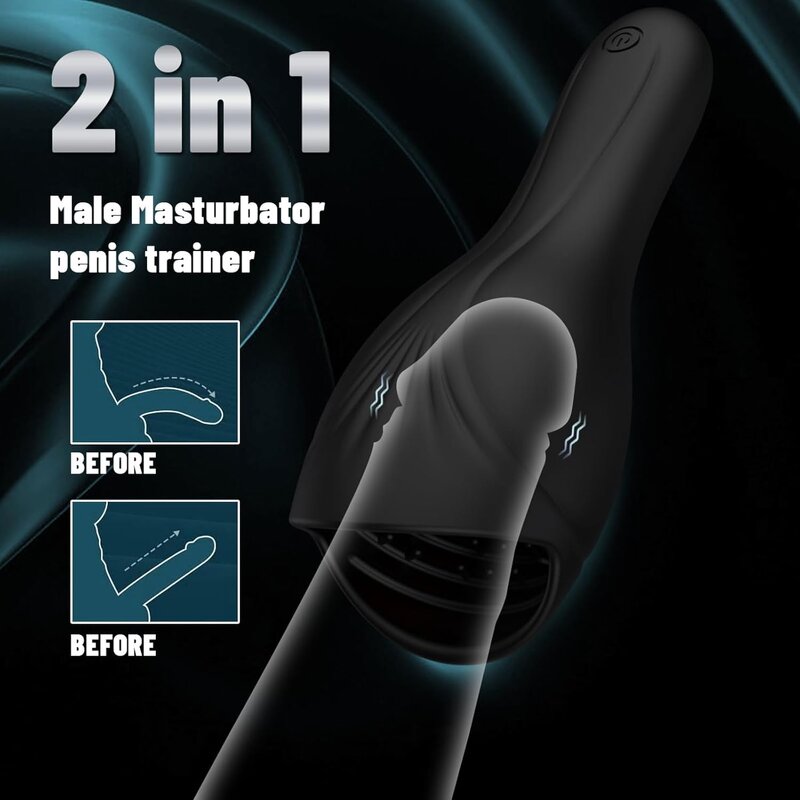 Silicone 10 Dynamic Frequencies Male Penis Vibrator Male Stroker Sex Toys for Men Strong, Silent Waterproof Mens Vibrator