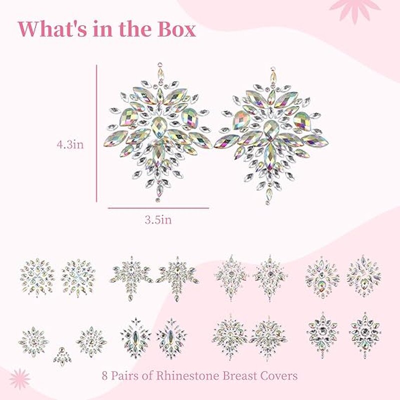 Diamond Nipple Pasties Custom Jewelry Lingerie Sexy Crystal Nipple Sticker Pasties Adhesive for Body and Sexy Lady