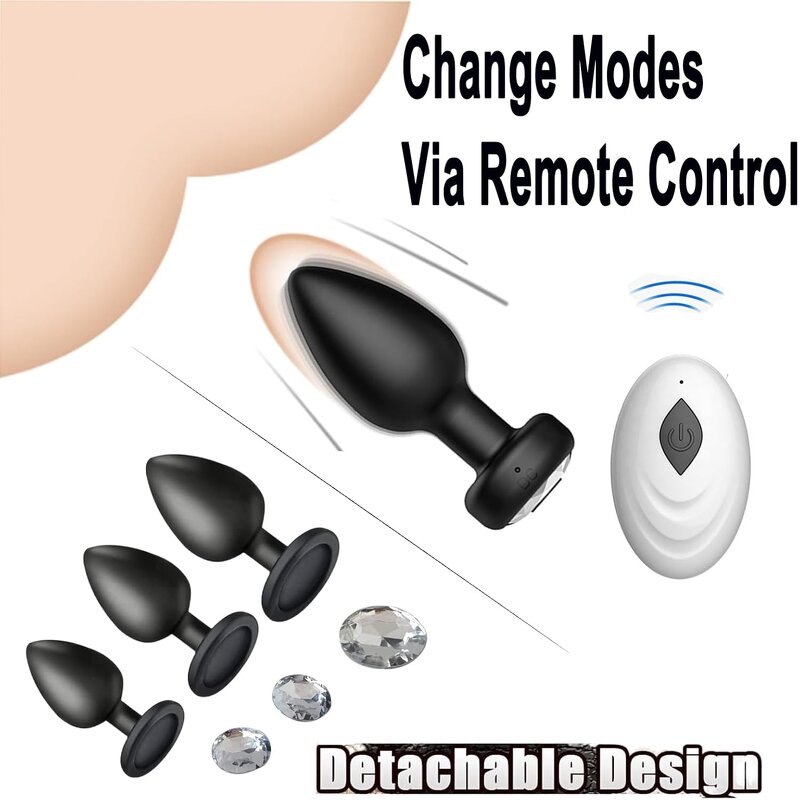 Anal Plug Vibrating Butt Anal Plugs Set with 10 Vibration Modes Adult Sex Toys&Games Prostate Massage Sticks for Men and Women