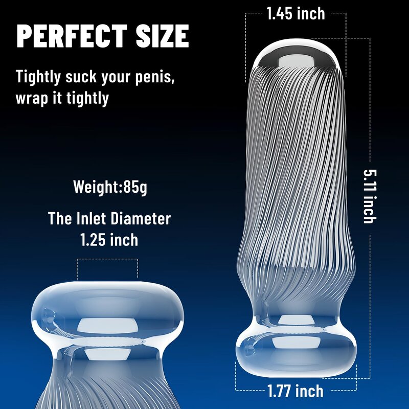 Transparent Lifelike Textured TPE Male Masturbation Stroker Manual Squeezable Pussy Portable Masturbation Cup with Suction Bag