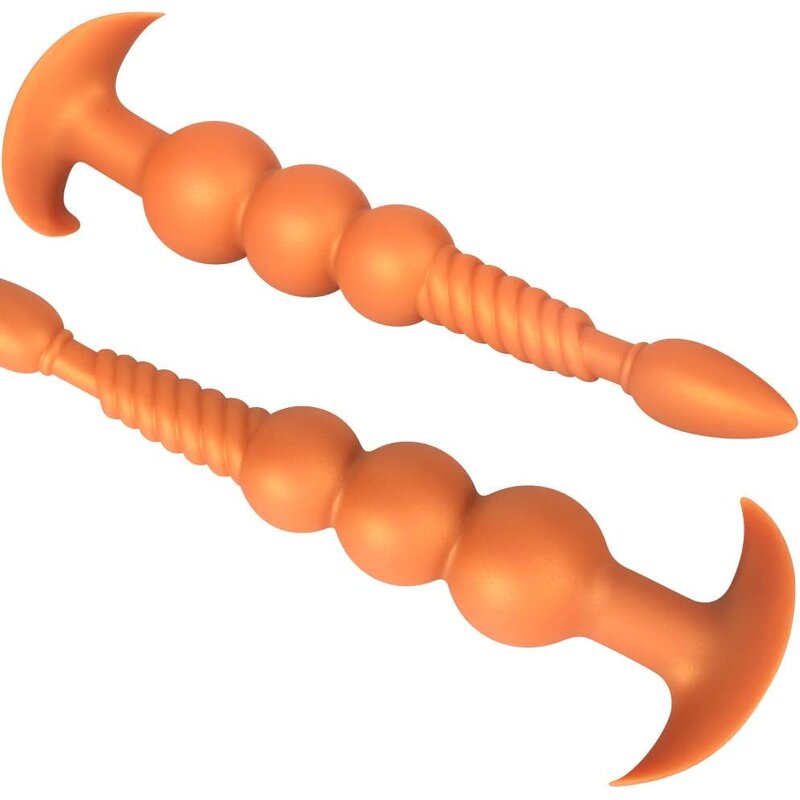 Liquid Silicone Anal Beads with Removable Foxtail Extra Long Fox Tail Anal Plugs Anal Stimulator for Men Women Couples Cosplay