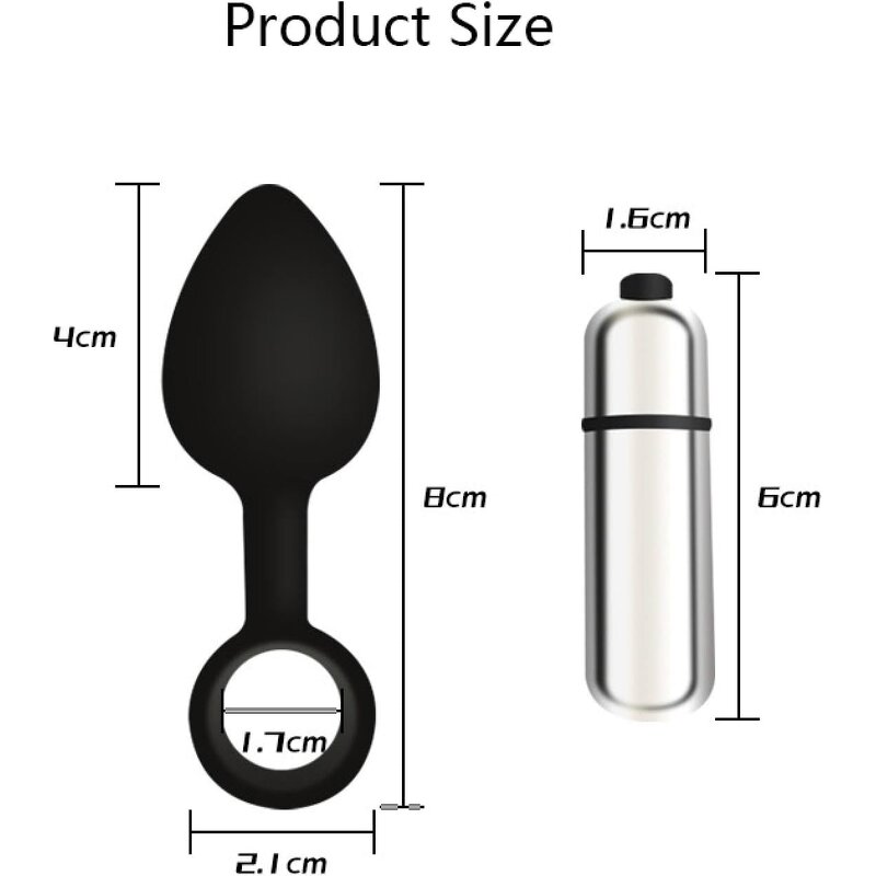 Black Silicone Electric Buttplug Anal Spread Rod Rear Anal Dildo Vibrator Plug Adult Sex Toys for Anal Masturbation