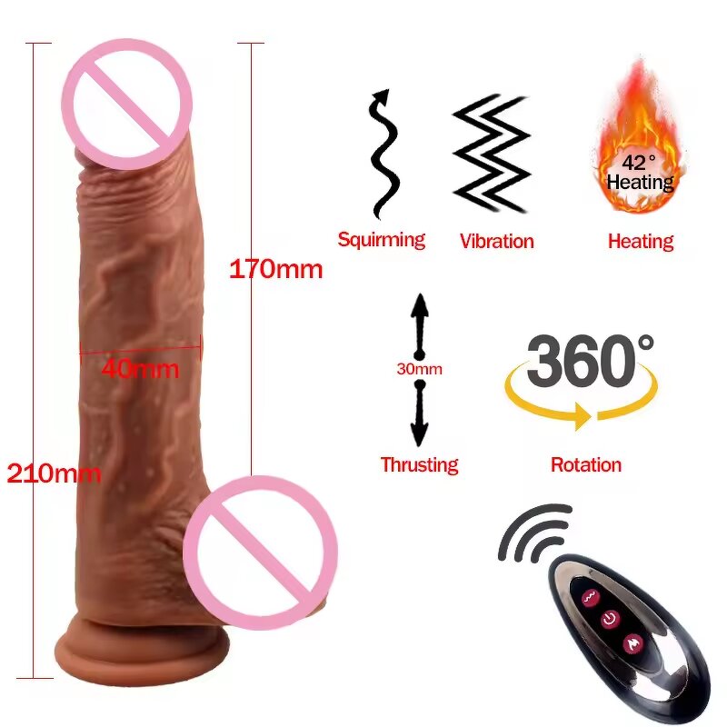 Thrusting Dildo Vibrator Sex Toys for Women Realistic Dildos 6in1 Penis with Suction Cup Vibrations Thrusting Swing Heating Mode