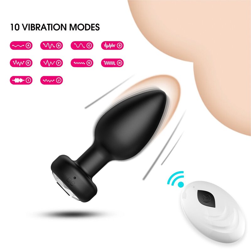 Anal Plug Vibrator for Men Butt Plug Portable Massager Wireless Remote Control Dildo Vibration Sex Toys for Male Adult Toys