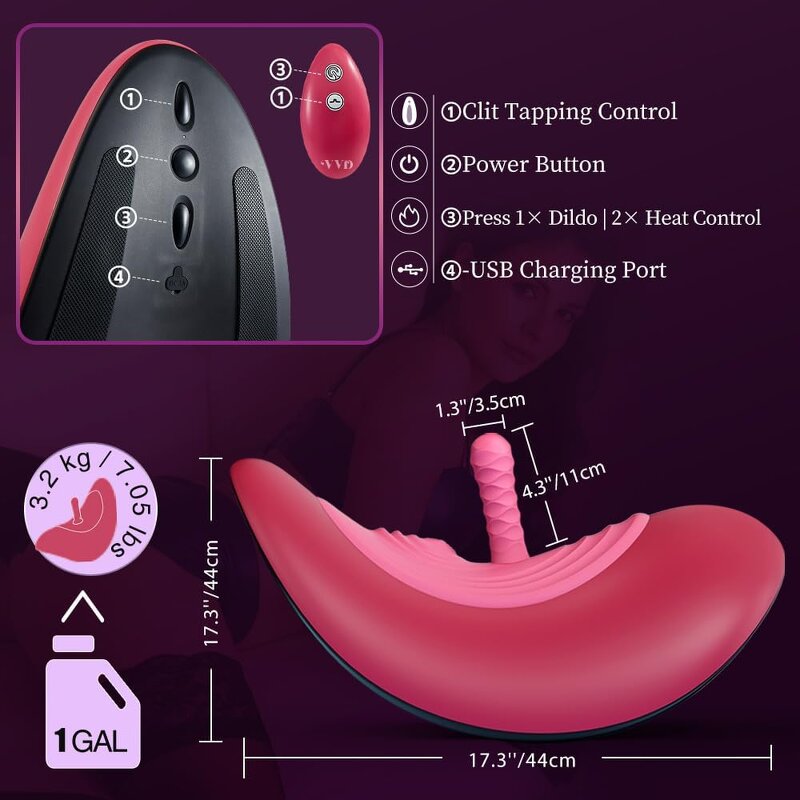 Sex Machine Wireless Thrusting, APP Remote Control Riding Sex Saddle with Thrusting Vibrating Clitoral Stimulation Dildo Machine