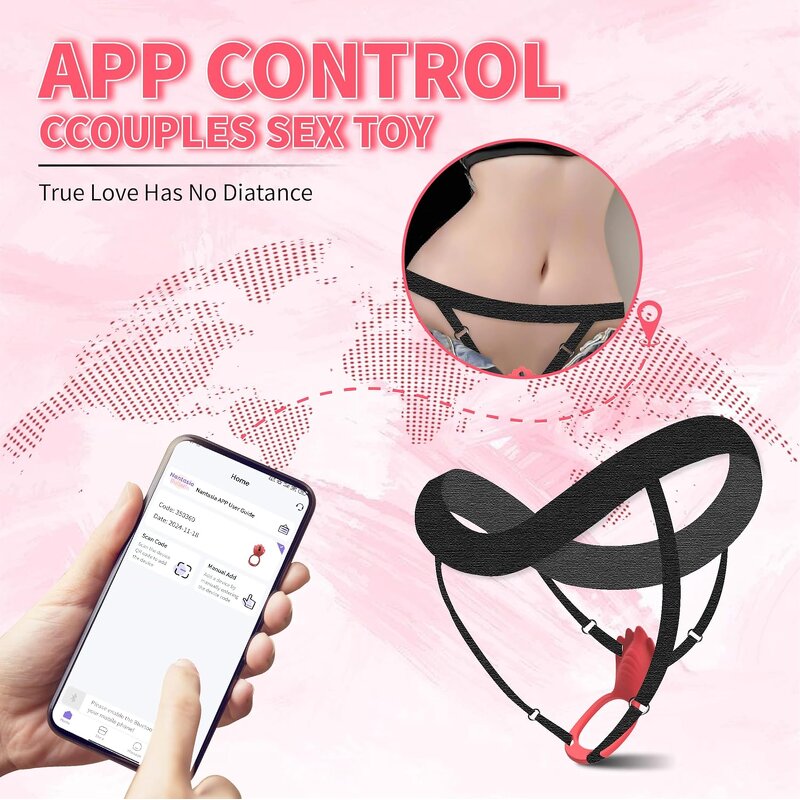 Adult Sex Toys Wearable Panty Vibrator with 9 Vibration Modes APP & Remote Control Vibrators for Penis Ring Clitoral Stimulator