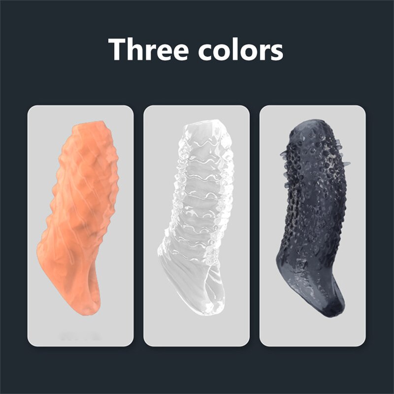 Realistic Male Cock Sleeve Penis Extender Penis bigger Ultra-Soft Penis Ring for Men to Enlarge Prolong Sex Toys for Adult