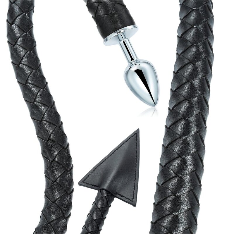 Metal Butt Plug with Devil Tail Cosplay Anal Tail Sex Toys SM Masturbation Anal Plug for Women Men Couples Lover Sex Love Games